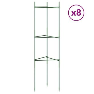 Berkfield Home Tomato Cages 8 pcs 116 cm Steel & PP in Green