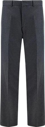 Fendi Kasjmierbroek met ritssluiting aan de voorkant - Heren - Straight fit broeken - Grijs - S - Kasjmier - Broeken