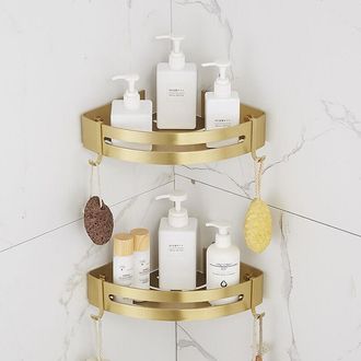 OEM Estante Para Ducha Sin Taladrar, Estante De Esquina Para Ba&ntilde;o, Estante De Ba&ntilde;o Starlight (oro Arena Brillante, 2 Niveles)