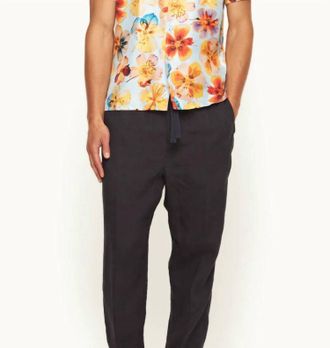 Orlebar Brown Hibbert Silk Shirt In Spring Water Blue