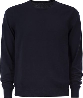 Kiton wollen trui met lange mouwen en ronde hals