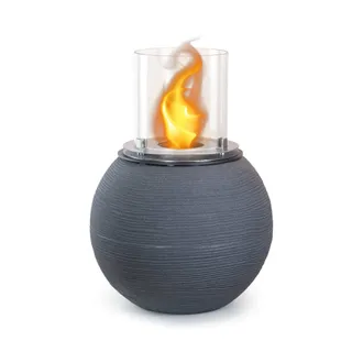Dmora Chimenea De Bioetanol Dserturin, Chimenea Ecol&oacute;gica, Hogar Sin Humo, Calefactor De Etanol, Made In Italy, 40x40 H54 Cm, Gris Oscuro - Dmora