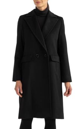 Sofiacashmere Double-Breasted Wool Coat in Black at Nordstrom Rack, Size 10