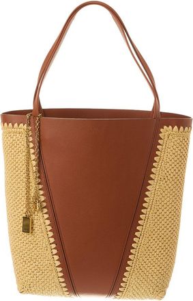 Chlo&eacute; Raffia & Leather Tote