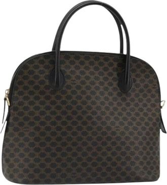 Celine Pre-owned Macadam Canvas Hand Bag - Dames - Vintage Handtas - Zwart - ONE Size - Leer - Vintage