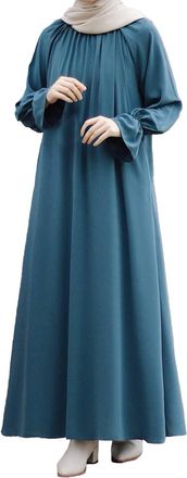 Generic Abaya for Women Muslim UK Long Sleeve One-Piece Muslim Dress Prayer Dress Modest Kaftans Women Full Length RamadanRobe Arabic