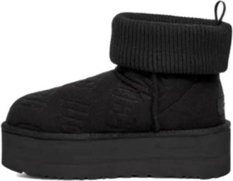 UGG (WMNS) UGG Classic Mini Platform Felted Black 1144047-BLK