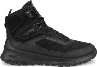 Ecco Black Ult-Trn Ult-Trn Rugged Tread Lace-Up Leather Ankle Boots