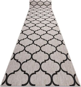 RugsX Rugsx - Alfombra De Pasillo Sizal Floorlux Modelo 20608 Espaldera Marroqu&iacute; Plateado / Negro 120 Cm Beige 120x160 Cm