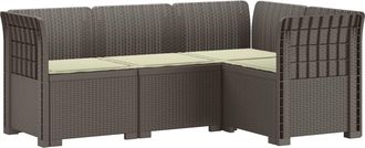 vidaXL Sof&aacute; De Jard&iacute;n Para 4 Personas Con Cojines Estilo Rattan Pp Vidaxl