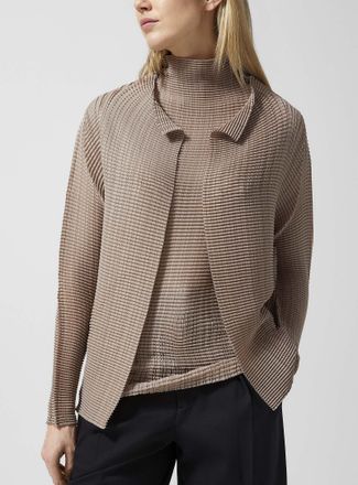 Issey Miyake Womens Wooly Pleats cardigan