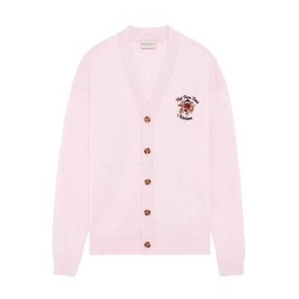 Dr&ocirc;le de Monsieur Truien & Vesten, Heren, Roze, S, Cardigan Slogan Rose