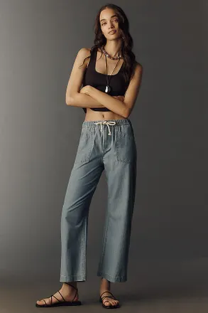 Paige Evan Tie-Waist High-Rise Cropped Jeans