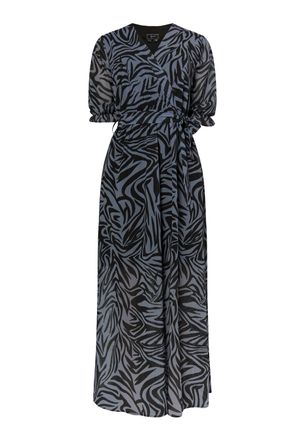 Faina Maxi-jurk met zebraprint Dames grijs/zwart
