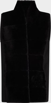 Gorski Reversible Shearling Lamb Vest with Cashmere-Blend Back