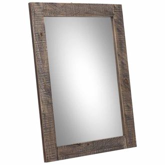 Wanderlust Deco Espejo Rectangular De Madera Marr&oacute;n 60x2.5x80h Cm