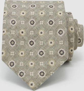 Reiss Mens Cosimo Soft Sage Silk Floral Medallion-print Tie, One Size, Green