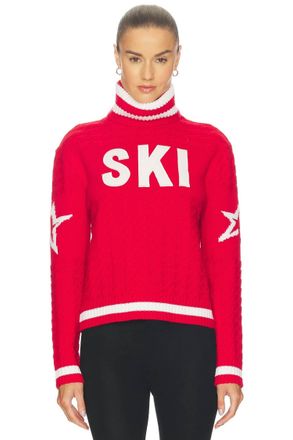 Perfect Moment Glacier Turtleneck Sweater In Red
