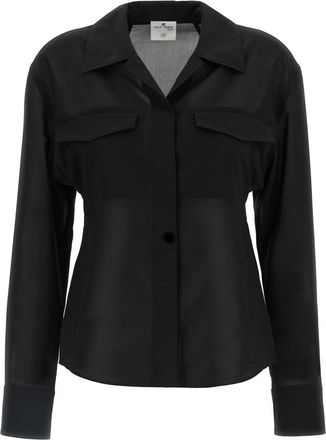 Courr&egrave;ges Pocket Shirt - Dames - Overhemden - Zwart - XS - Katoen - Overhemden