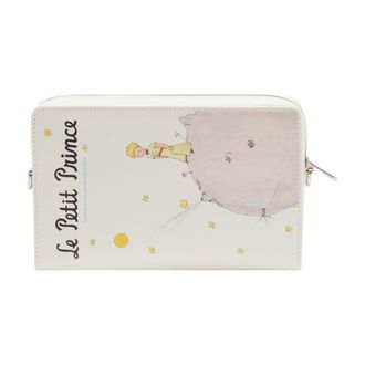 3.Paradis Womens The Little Prince Illustrated Calfskin Clutch White