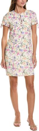 CeCe by Cynthia Steffe Bow Detail Keyhole Linen-Blend Mini Dress
