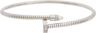 Meshmerise 18K Over Silver 0.10 Ct. Tw. Diamond Bangle Bracelet