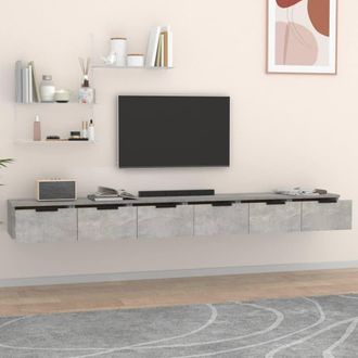 Berkfield Home Wall Cabinets 2 pcs Concrete Grey 102x30x20 cm Engineered Wood | Size: 102 x 30 x 20 cm