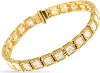 Luxury Bazaar 18K Yellow Gold 13.20ct Diamond Bracelet ALB-19365-1-Y