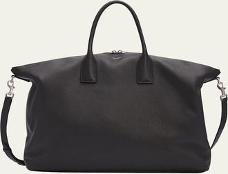 Saint Laurent Mens Grained Leather Bowling Tote Bag