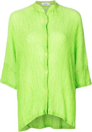 Amir Slama crinckled-finish silk shirt - women - Silk - GG - Green