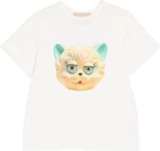 Valentino Katoenen T-shirt met ronde hals - Heren - T-shirts - Wit - XL - Katoen - Tops