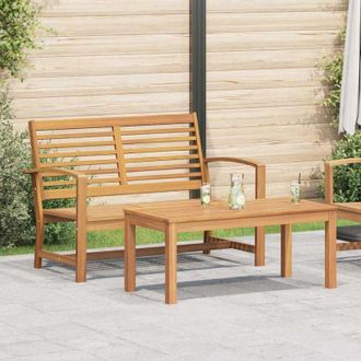 vidaXL Vidaxl - Conjunto De Sof&aacute; De Jard&iacute;n 2 Pcs Natural Madera De Teca Maciza