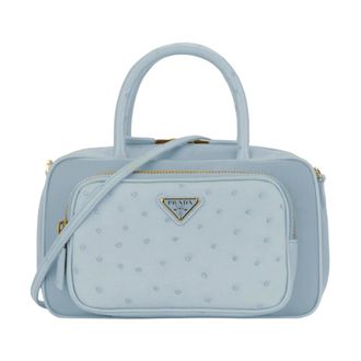Prada Handbags, female, Blue, Size: ONE SIZE Crossbody Bag