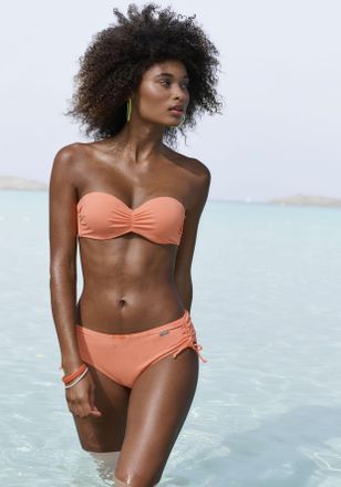 Venice Beach Bikini-Hose VENICE BEACH Lucky, Damen, Gr. 34, N-Gr, rot (lachs), Recycling-Polyamid, Strukturmuster, Badehosen Bikini-Hose, aus gerippter Strukturwar