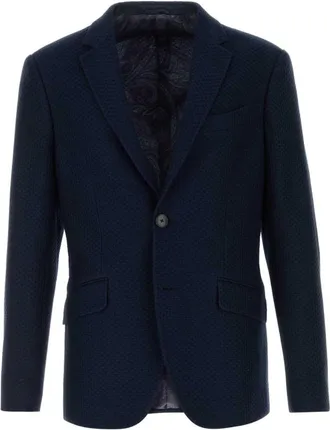 Etro Navy Blue Regular Blazer