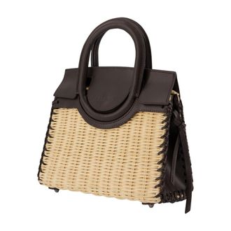 Staud Womens Maude Mini Top Handle Bag Beige Raffia