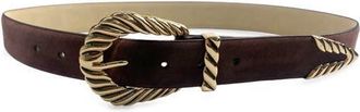 Petit Moments Modern Rodeo Faux Leather Belt in Mocha Suede/Gold at Nordstrom, Size X-Small