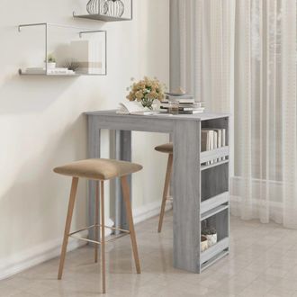 Berkfield Home Bar Table with Storage Rack Grey Sonoma 102x50x103.5cm Engineered Wood | Size: 102x50x103.5 cm