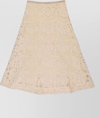Incotex high waist a line midi lace skirt