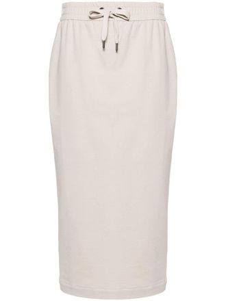 Brunello Cucinelli Jersey midi-kokerrok - Beige