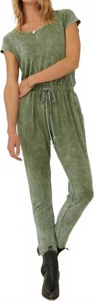 Promesa Mineral Washed Finish Knit Jumpsuit In Green