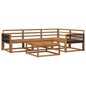 vidaXL Conjunto De Sof&aacute;s De Exterior 5 Pcs Natural Vidaxl