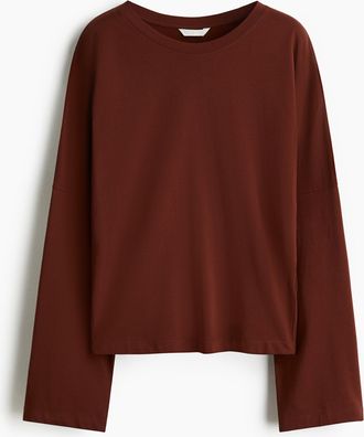 H&M Langarmshirt aus Baumwolle - Beige