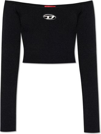 Diesel M-Vera-Ls Sweater - Dames - Ronde hals truien - Zwart - L - Polyester - Truien & Vesten