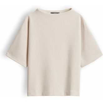 someday Ribbed Short-Sleeve Shirt - Dames - Tops - Wit - Maat: XL