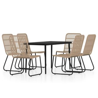 vidaXL Juego De Comedor De Jard&iacute;n 7 Piezas Color Roble Vidaxl