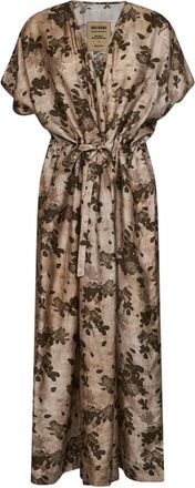 Uma Wang V-hals Kimono Midi Jurk - Dames - Casual kleedjes - Veelkleurig - S - Kleedjes