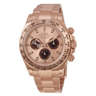 Rolex Cosmograph Daytona Rose Dial 18K Everose Gold Oyster Bracelet Automatic Mens Watch 116505PSO