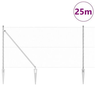 Berkfield Home Modern Fencing Set Set of 2 Galvanised Steel 25 x 1.2 m in Silver