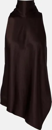 Brunello Cucinelli Asymmetric silk satin top